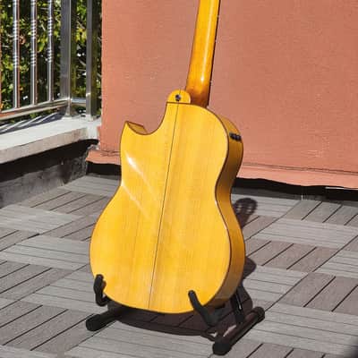 David Martinez Cabanillas Flamenco Guitar Cutaway Blanca with TWO Carlos Juan Amplification Systems!!! image 2