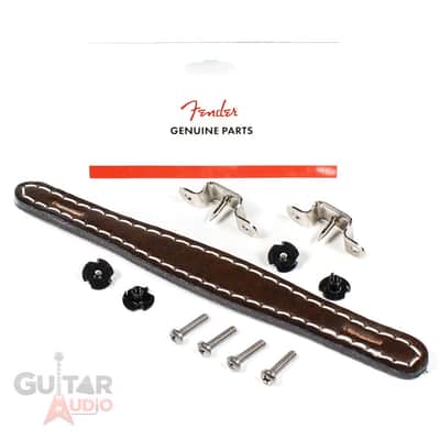 Genuine Fender Vintage Replacement Stitched Brown Leather Amplifier Amp Handle image 2