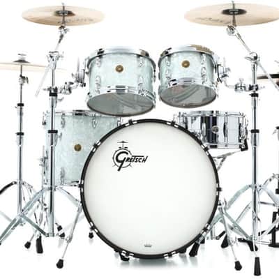Gretsch Drums USA Custom GRKT-E6246 4-piece Shell Pack - 60s White Marine Pearl (Nitron) image 2