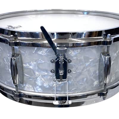 1960's Gretsch 6.5"x14" Dixieland Snare Drum in White Marine Pearl image 3