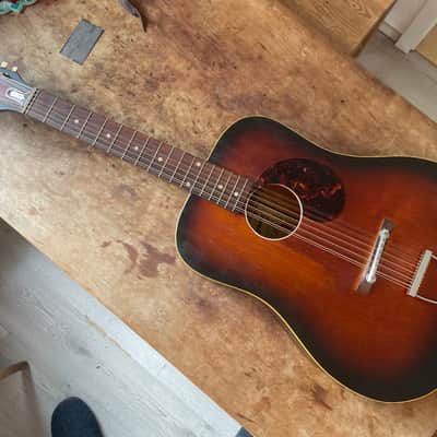 Egmond 12 String Acoustic Guitar 1963 Dreadnought-Sunburst image 2