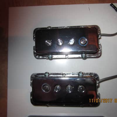 Shaftesbury  3263 hollow-body bass pickups  1965  Chrome with black trim image 2