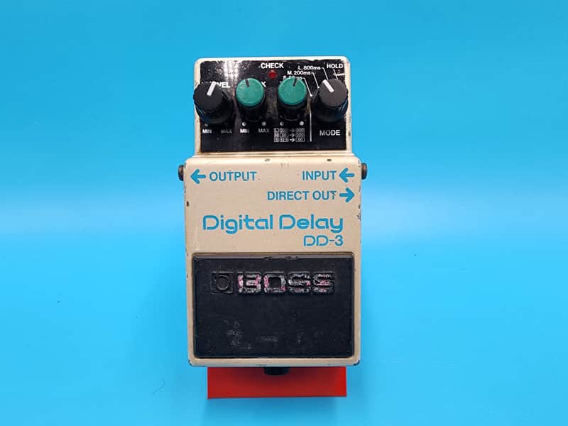 1987 Boss DD-3 Version 1 Digital Delay Guitar Effect Pedal Long Chip MIJ Japan Blue Label Bass image 1