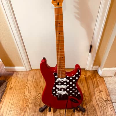 Donzilla Partscaster with Maple Neck, Red Body and PokaDot Pickguard image 1
