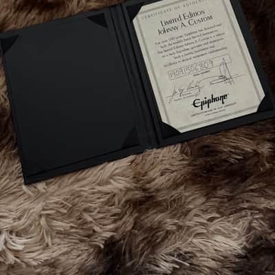 Epiphone Johnny A Signature Custom Guitar COA Paperwork image 4
