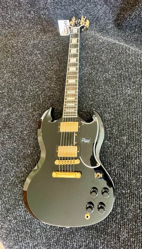 2018 Gibson Custom Shop SG Custom Ebony w/ OHSC, COA, Case Candy & Original Box