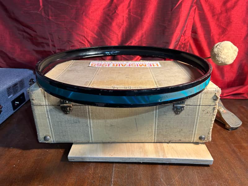SONOR Blue Satin Flame Steel Bass Drum Hoop 20". **RARE** image 1