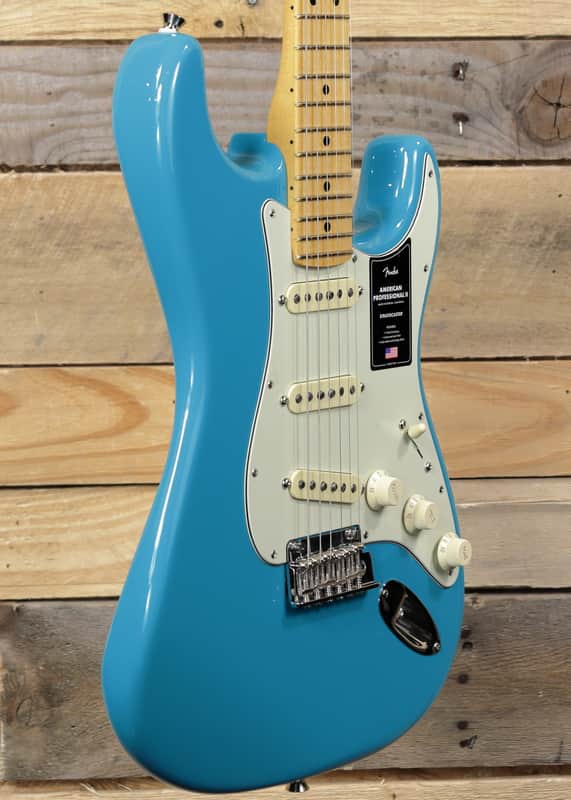 Fender  American Professional II Stratocaster Electric Guitar Miami Blue w/ Case & Maple Fretboard image 1