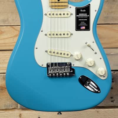 Fender  American Professional II Stratocaster Electric Guitar Miami Blue w/ Case & Maple Fretboard image 2