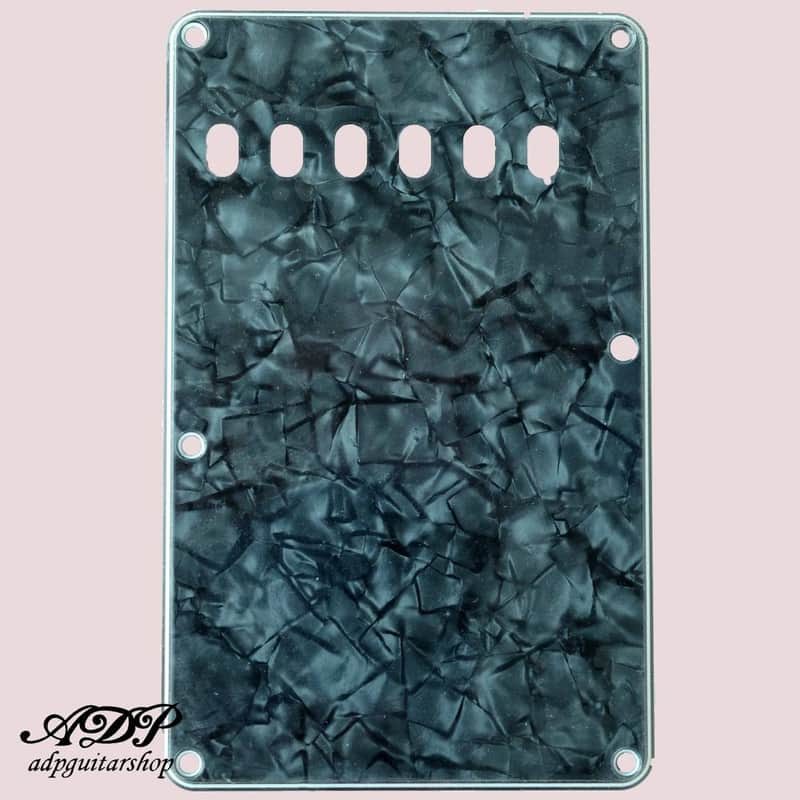 Tremolo BackCover Strat Us Black perloid 4ply EE56mm image 1