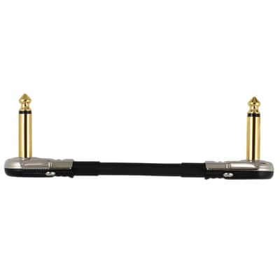 4" Castline Gold Mogami 2524 Guitar Pedal Board Patch Cable TS Low Profile Pancake Connector image 1