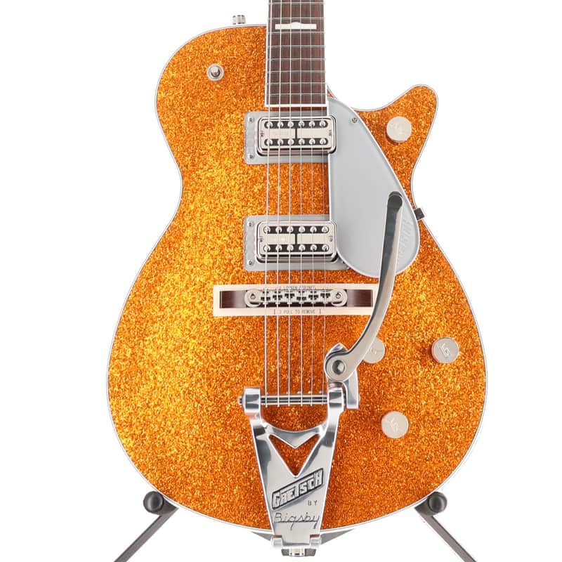 Gretsch G6129T-89 Vintage Select '89 Sparkle Jet with Bigsby, Gold Sparkle, Premium Setup (RC1) (92909) image 1