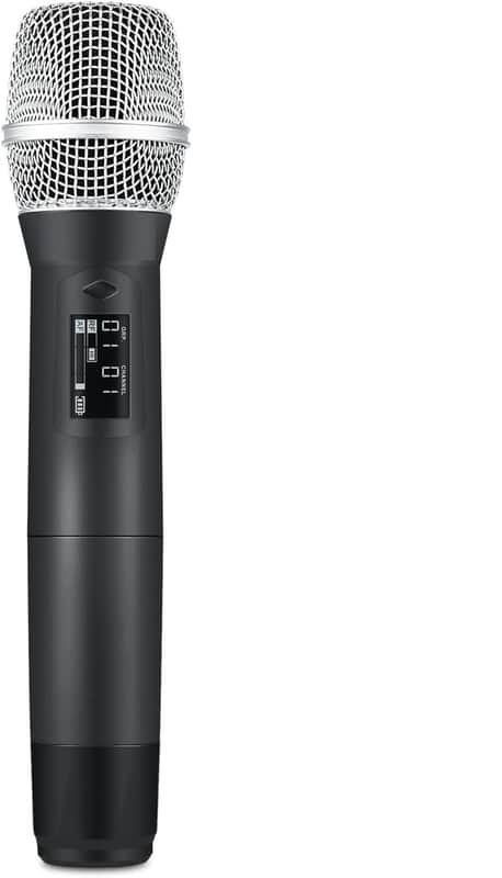Professional Wireless Microphone, UHF Dynamic Mic, Metal Cordless Microphone, Handheld Transmitter for True Diversity Syste mwith Selectable Frequencies image 1