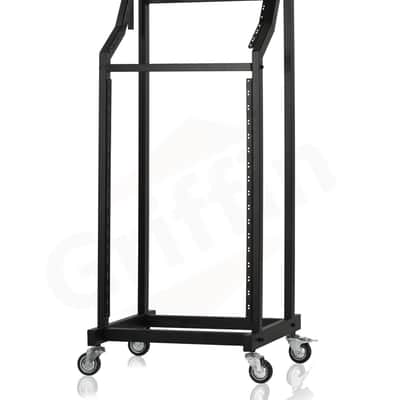 GRIFFIN Rack Mount Cart Stand & Top Mixer Platform 25U (Studio-XPRO Steel Series) – Rolling Music Booth Case Holder – Sound Stage Audio Equipment DJ Gear Display for Amplifier, Effects image 8