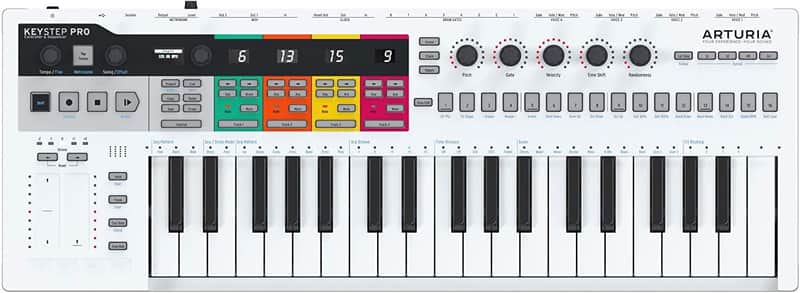 Arturia - Keystep Pro - All-in-One Performance MIDI Controller, Sequencer and Arpeggiator - 4 Polyphonic Sequencer Tracks, 24-Part Drum Sequencer, MIDI & CV Connectivity, 37-Note Slim Keybed image 1