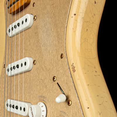 Fender Custom Shop LTD '55 Bone Tone Strat Relic - Aged Honey Blonde with Gold Hardware #81679 image 11