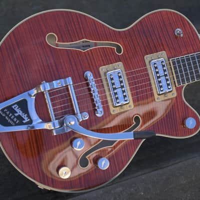 Gretsch G6659TFM Players Edition Broadkaster® Jr. Center Block Single-Cut with String-Thru Bigsby® and Flame Maple, Ebony Fingerboard - Bourbon Stain image 7