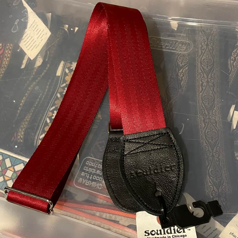 Souldier Plain Seat Belt Red Guitar Strap image 1