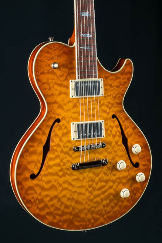 Collings SoCo Deluxe Carved Premium Quilted Maple and Mahogany Iced Tea Sunburst Semi-Hollow Custom NEW - Iced Tea Sunburst image 1