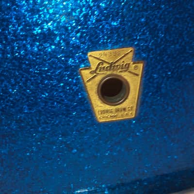 Ludwig Jazz Festival 1965 - Blue sparkle snare drum image 2