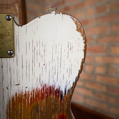Paoletti Nancy Loft SH “Relic White Over Sunburst” Handcrafted Italian Reclaimed Chestnut Roasted Maple image 16