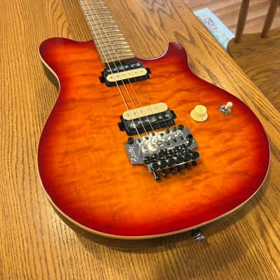Sterling by Ernie Ball Music Man Axis AX50 Lava Burst Quilted Maple Top Electric Guitar Roasted Maple Neck Fingerboard AX50QM Whammy Tremolo Bar image 9