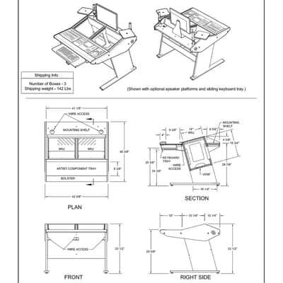 Sterling Modular Multi-Station Artist Series | 3 Bay Studio Desk | Basic Black image 2
