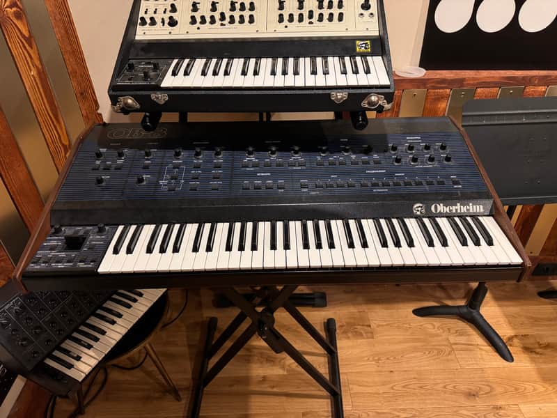 Oberheim OB-8 61-Key 8-Voice Synthesizer 1983 - Blue with Wood Sides