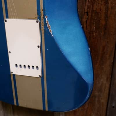 Keith Holland Custom S-ANS #1319 - Ocean Turquoise Metallic Nitro w/ "Z-28" Gold Stripe with Hard Case image 17