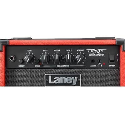 Laney 15 Watt Electric Guitar Combo Amplifier w/ 2 x 5" Woofers - Red - LX15-RED image 4
