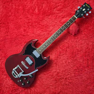 Very Rare Morris SG Deluxe (H.S. Anderson) 1973 - John Cipollina Clone? - Bigsby Style Tremolo - Original Maxon Humbuckers - Cherry Finish - Made In Japan MIJ image 2