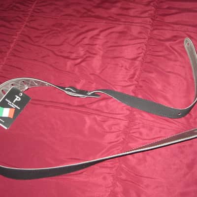 new with tags very near A+ Perri’s Leathers Ltd BM2-NKL 2" Soft Italian Premium Leather Nickel (light gray) / Suede Black Guitar Strap - main side is Nickel Leather / other side is Black Suede (can be reversed) - adjustable length of 35" to about 50" image 20