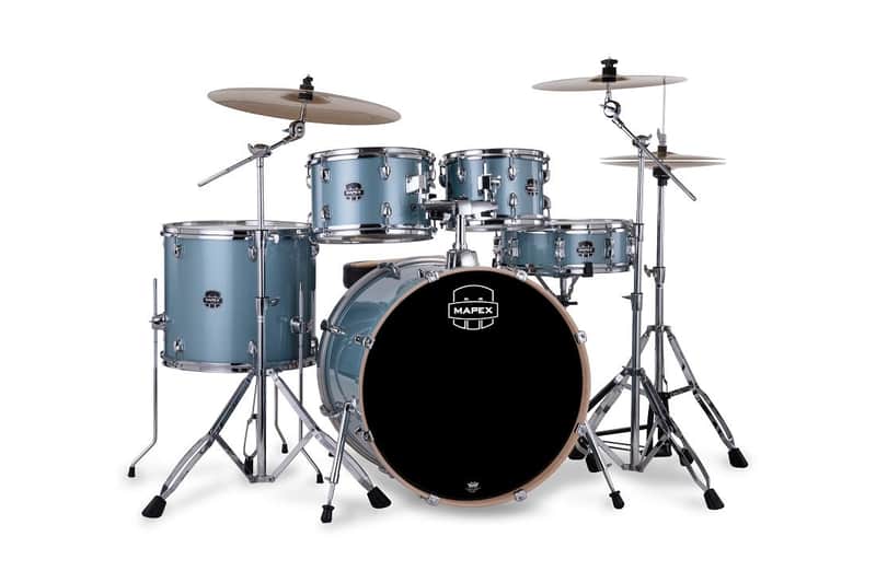 Mapex VE5295FTC Venus Rock Shell Pack, 22" Bass Drum, Aqua Blue Sparkle image 1