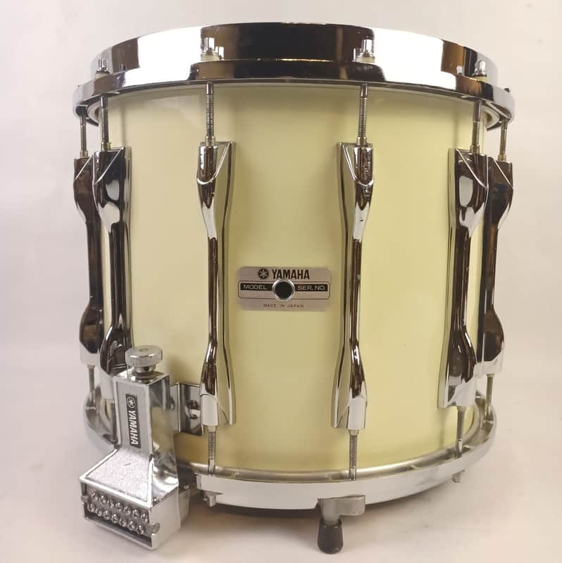 Yamaha 12x14"Field Corps Marching Snare Drum White Japan Die-Cast Rim 80s MS8014 image 1