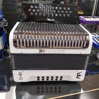 Hohner C-2 Button Accordion White Rainbow FBbEb image 2