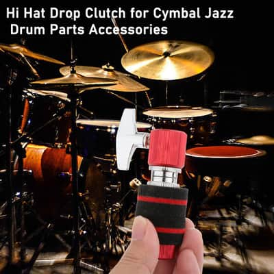 Hi-hat Clutch, Hi Hat Stand for 6 mm Rod, Aluminum Hi-hat Clutch Cymbal Standard Hi-Hat Stands for Jazz Drum Parts Accessories, Red image 7