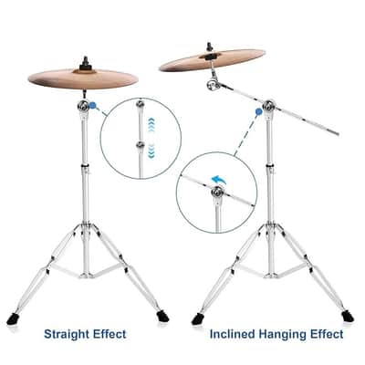 2Pack Standard Cymbal Boom Stand Double Braced Adjustable Cymbal Stand 28"-47.2" for Drum Hardware Percussion Mount Holder Gear Set Drum Hardware Set for Mounting Crash, Ride, Splash Cymbals image 3