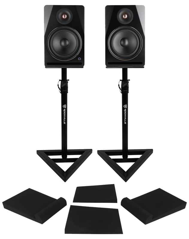 (2) Rockville APM8D v2 8" Powered Studio Monitor Speakers w/USB/Bluetooth+Stands image 1
