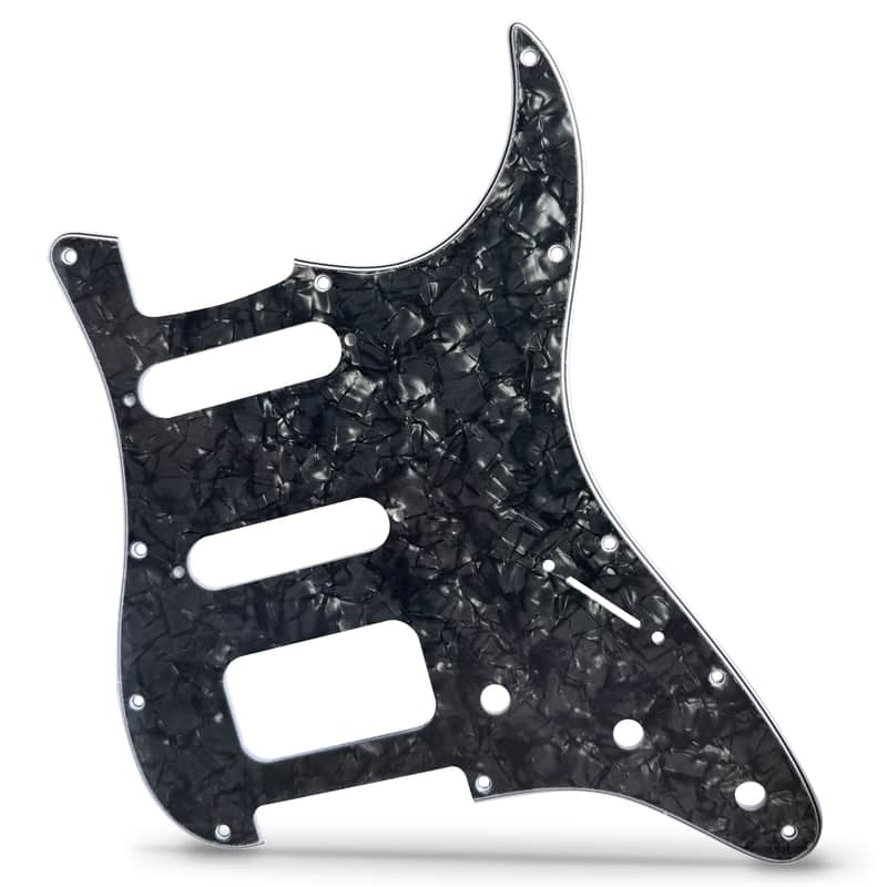 AxLabs Strat-style HSS 11-Hole Blank Pickguard - Black Pearl image 1
