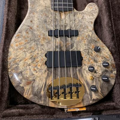 Lakland 55-94 US Custom Deluxe Buckeye Burl over Ash, Ebony Board, Gold Hardware image 1