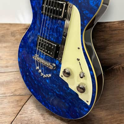 Duesenberg 49er Solid-body, Mahogany (2008) - Blue Pearl image 6