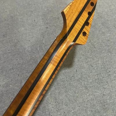 AAAAA 22Fret DIY satin 5piece Rosewood  Roasting flame Maple Stainless steel frets. 9.5 radiusElectric guitar Neck image 3