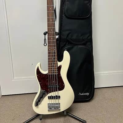 Sadowsky MetroExpress 21 Fret Vintage J/J Bass 5 String Left Handed w/Morado Fretboard - Olympic White image 1