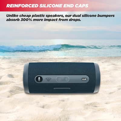 CERWIN-VEGA! Vega Mini Bluetooth Speaker, VMBLU Powerful Bass,Portable Speakers,Water Resistant Bluetooth Speaker, Wireless Speakers for Travel, Home, and Outdoor Use – Blue image 4