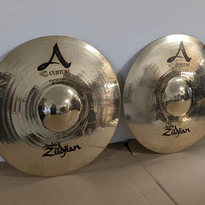 Zildjian 14" A Custom Hi-Hat Cymbals (Pair) 1991 - Present - Brilliant image 6