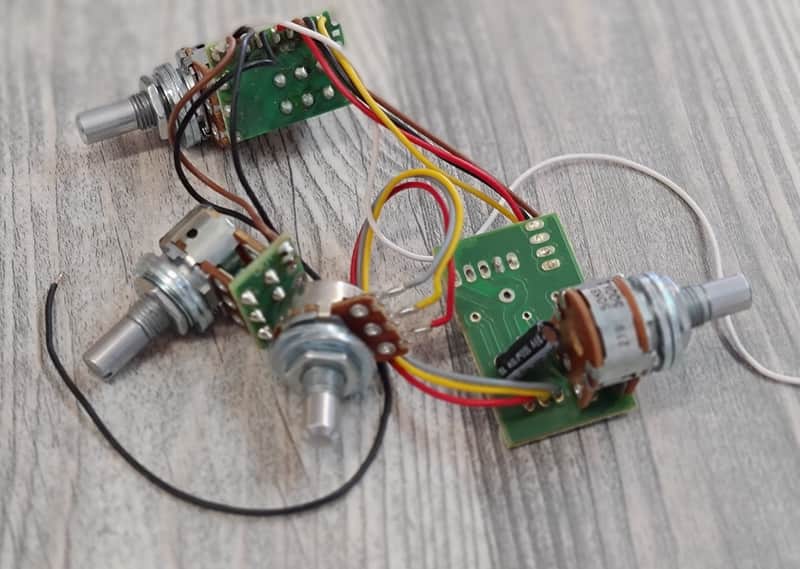 Sandberg active 2-band EQ preamp EL00027, latest version 4-Pots image 1