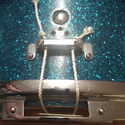 Raven Snare Drum 1960's Blue Sparkle w/Slingerland Snare Throw image 18