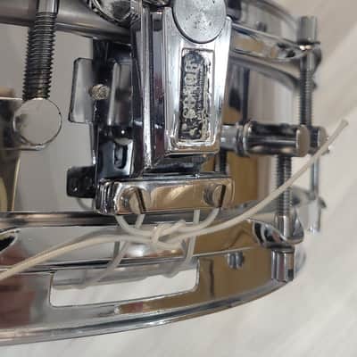 Sonor D-420 Phonic 14x4" 10-Lug Ferro-Manganese Steel Piccolo Snare Drum 1982 - 1994 - Chrome-Plated image 9