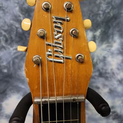Vintage RARE 1957 Gibson Skylark Model EH-500 Korina Wood Lap Steel Guitar New Strings Pro Setup Wood Case image 5
