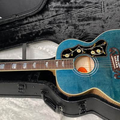 NEW ! Gibson SJ-200 Standard - Custom Shop - Dealer Select - Super RARE - Blue Top - Authorized Dealer - AAAAA Flamed Natural Maple Back & Sides - G07206 image 16